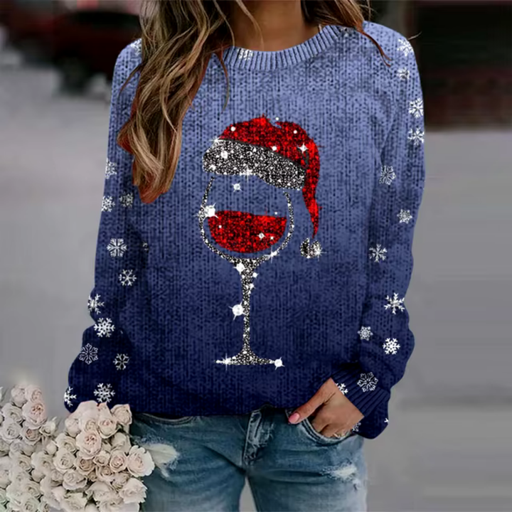 Damen Warme Strick Weihnachten Pullover | Rundhalsausschnitt
