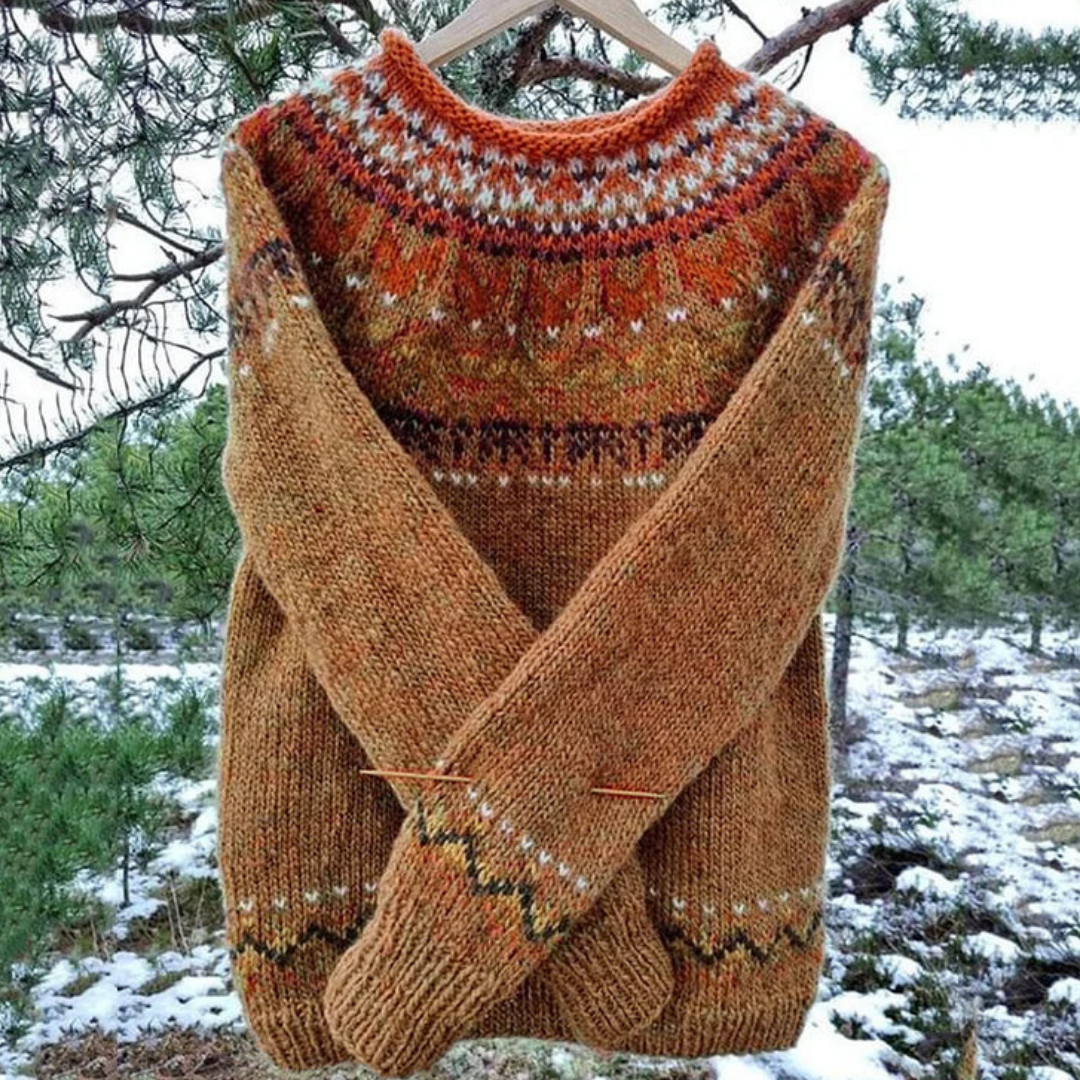 Damen Langarm Winter Warm Pullover | Rundhalsausschnitt