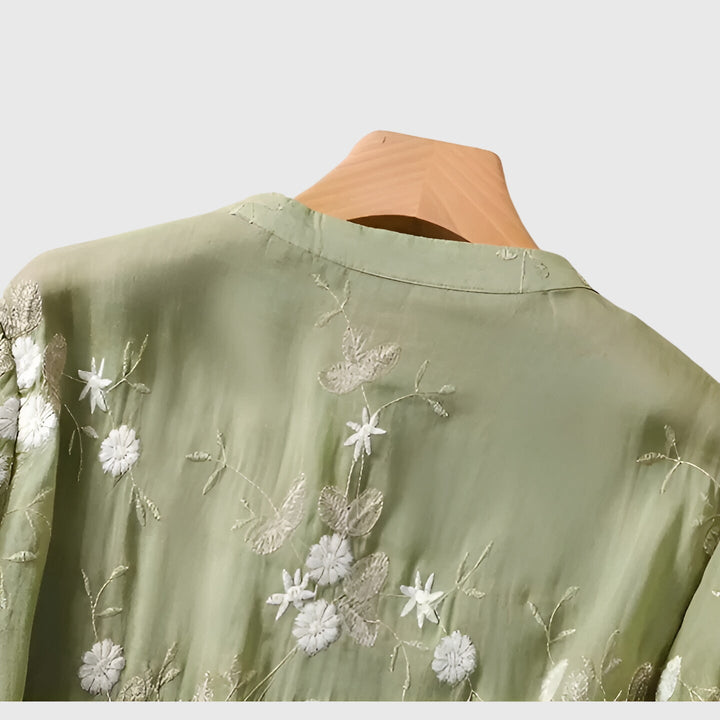 Nellie™ | Elegantes Top mit Bestickten Blumen
