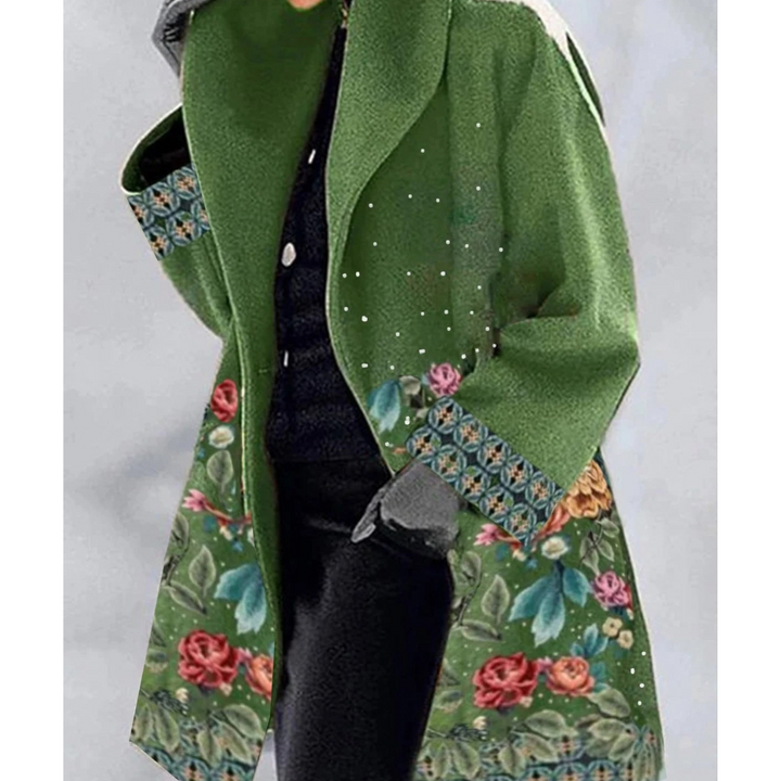 Damen Lange Winter Bedruckter Mantel | Warme