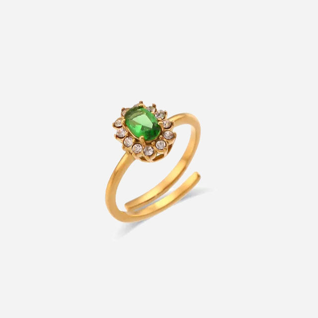 Amaryelle | Grüner Zirkonia Ring 18K Gold