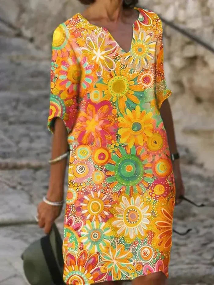 Yelina - Florales Strahlendes Kleid