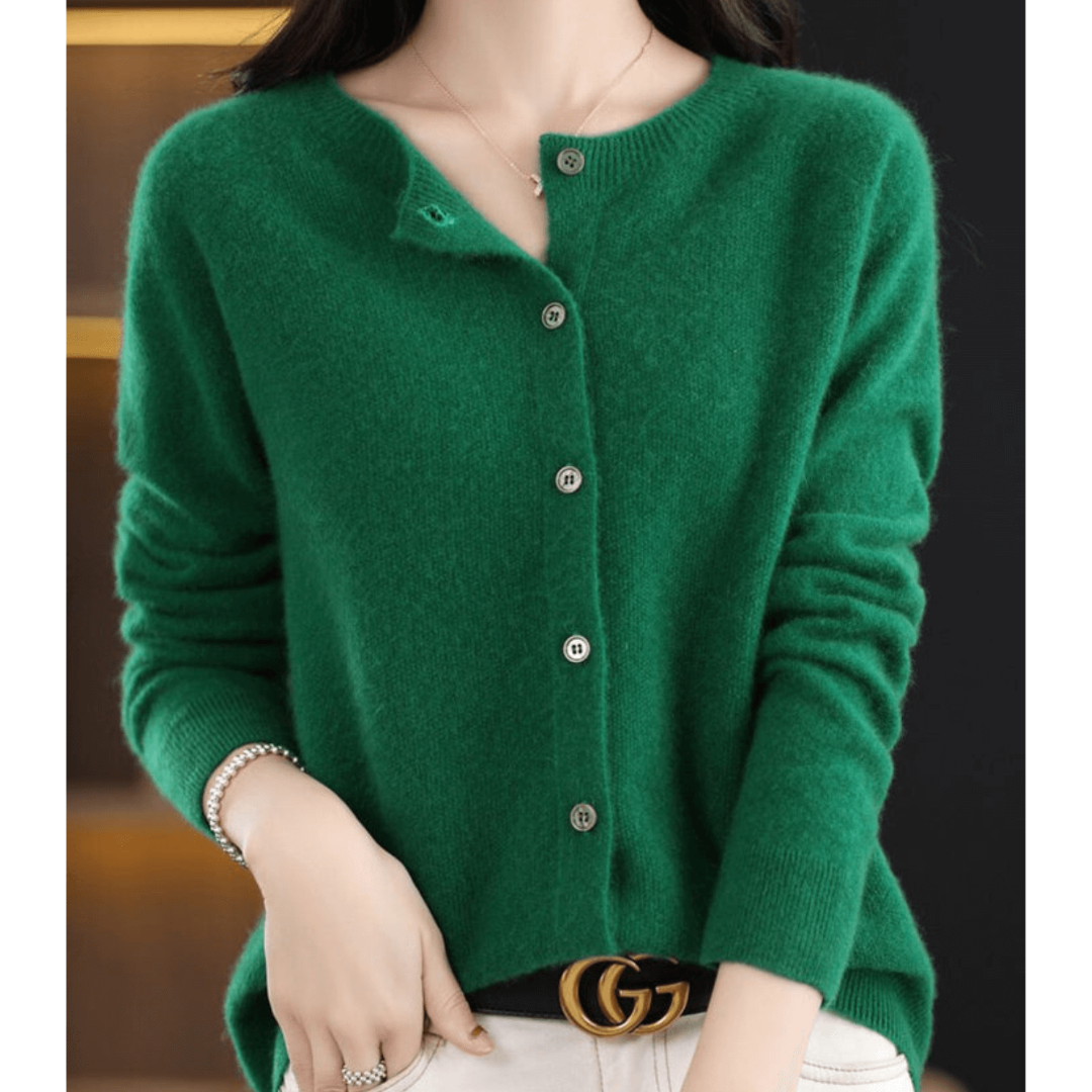 Damen Warme Knopf Daunen Strickjacke | Langarm