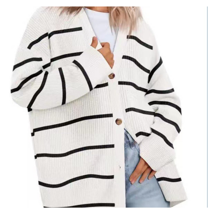 Damen Strick Knopf Daunen Warme Strickjacke | Lange