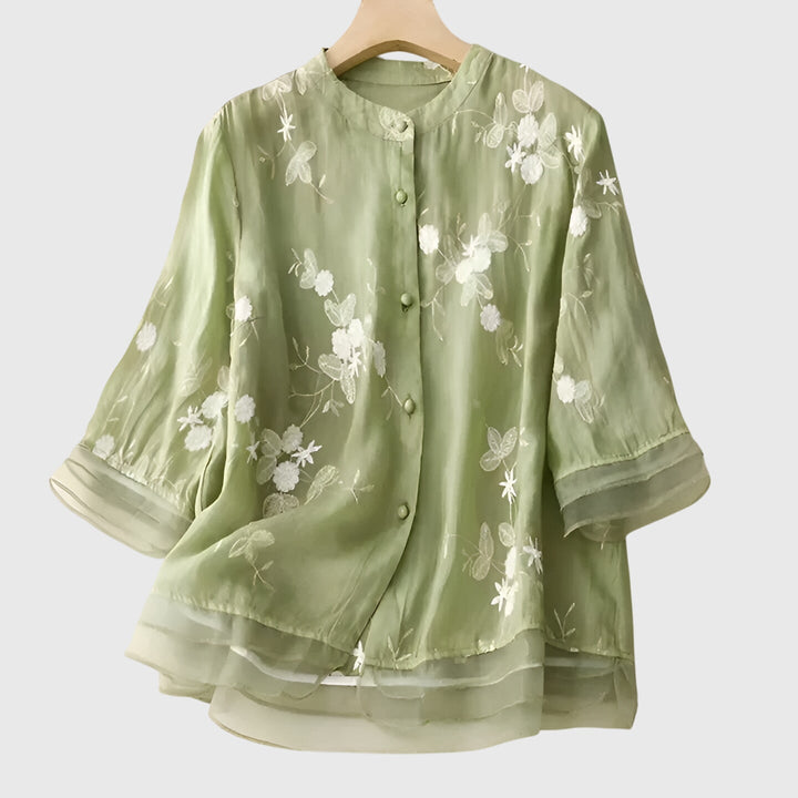 Nellie™ | Elegantes Top mit Bestickten Blumen