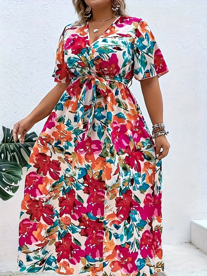 Lindsay - Strahlendes Floral-Wickelkleid
