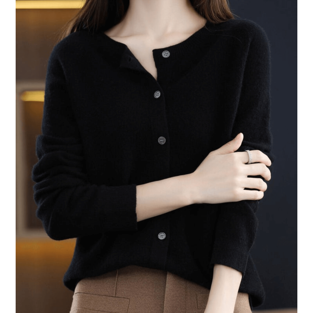 Damen Warme Knopf Daunen Strickjacke | Langarm