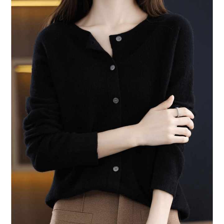 Damen Warme Knopf Daunen Strickjacke | Langarm