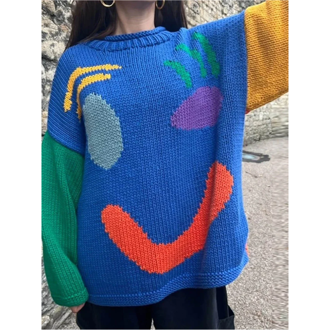 Arabellan | Damen Überdimensionale Strick Pullover | Langarm
