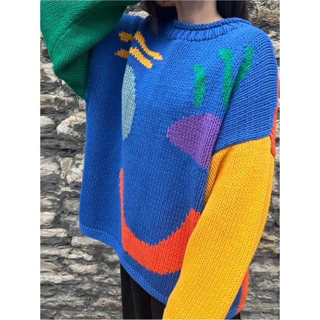 Arabellan | Damen Überdimensionale Strick Pullover | Langarm