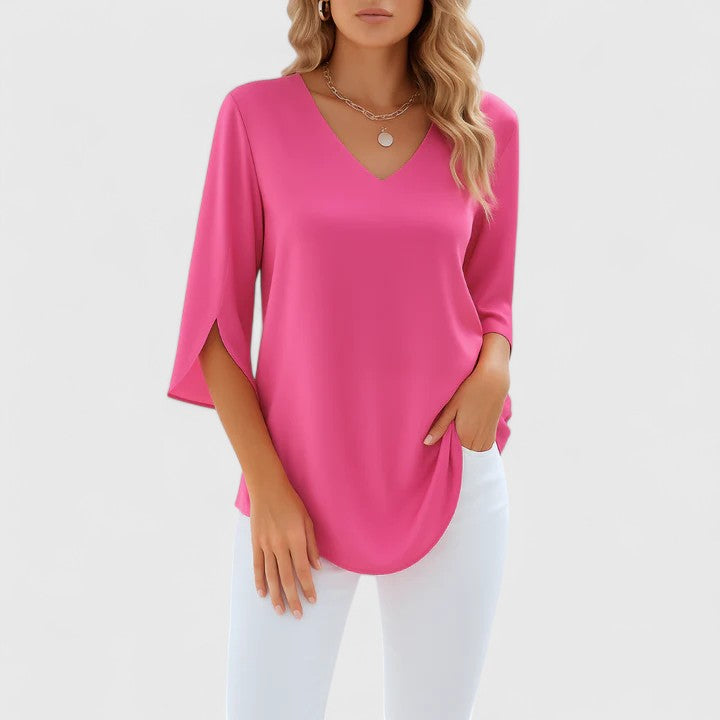 Violetta™ | Elegante V-Ausschnitt Bluse