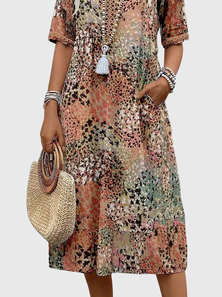 Bella | Elegantes Blumenkleid Midi
