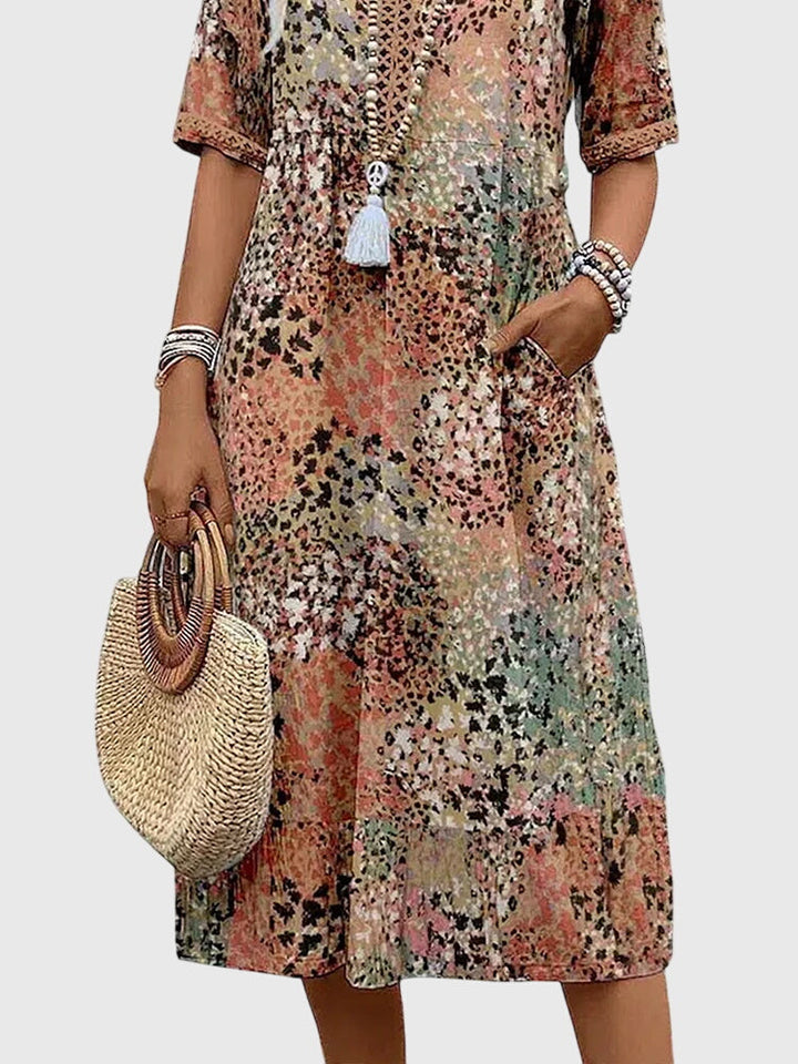 Bella | Elegantes Blumenkleid Midi