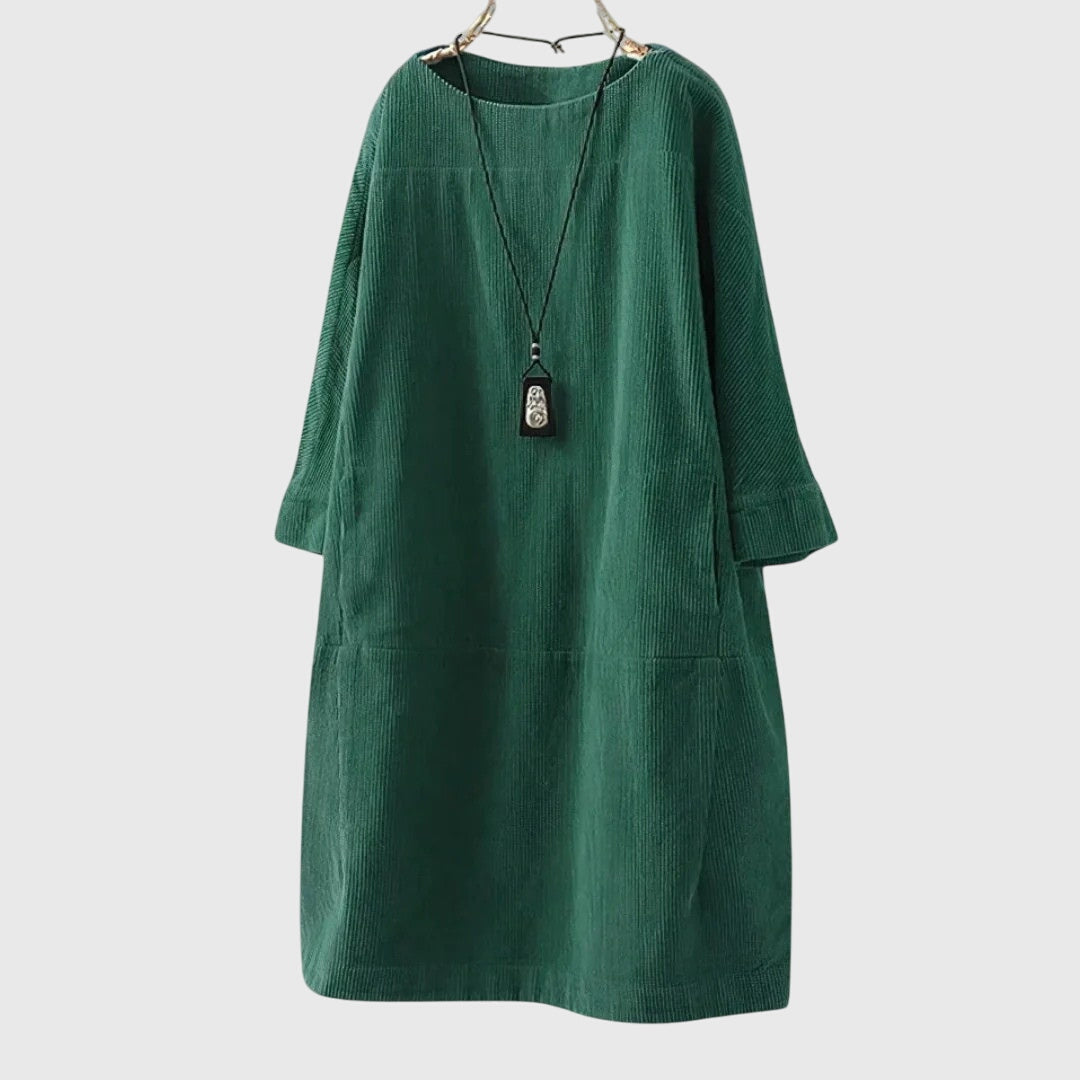 Grace | Entspanntes Corduroy Midi-Kleid