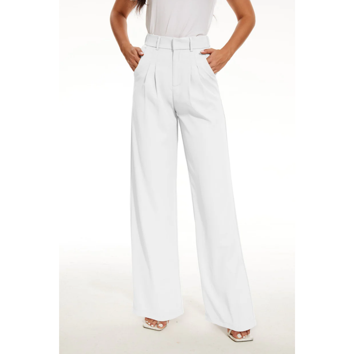 Damen Weites Bein Hoher Taille Hosen | Plissiert