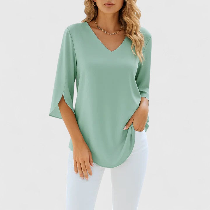 Violetta™ | Elegante V-Ausschnitt Bluse