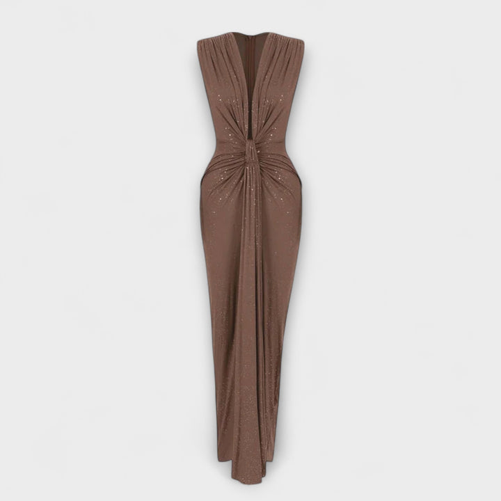 Thea - Maxikleid mit tiefem V-Ausschnitt
