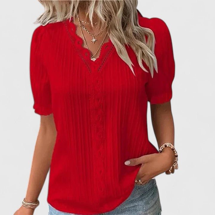 Avienne | Elegante V-Ausschnitt Bluse