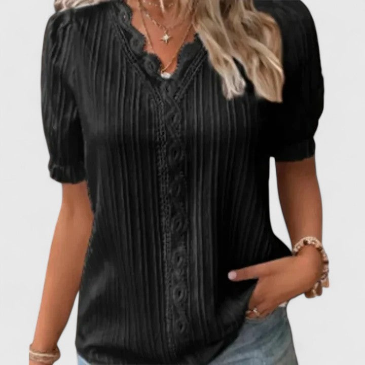 Avienne | Elegante V-Ausschnitt Bluse