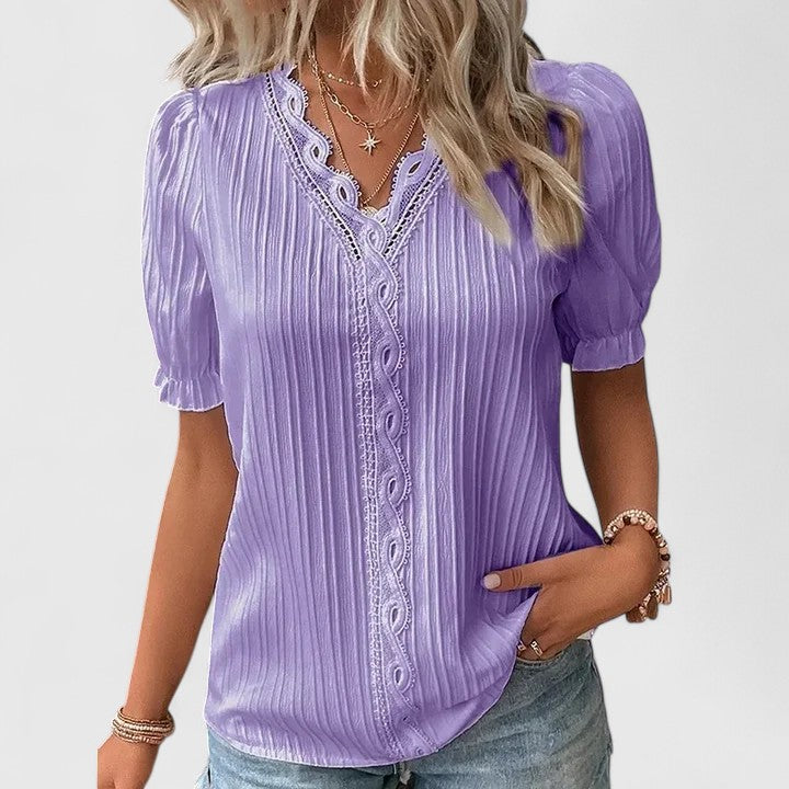 Avienne | Elegante V-Ausschnitt Bluse