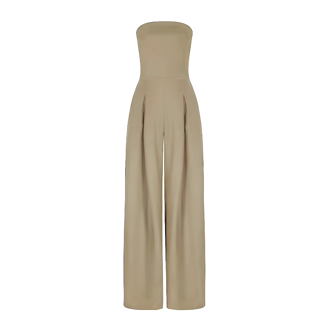 Elke – Trägerloser Jumpsuit mit weitem Bein