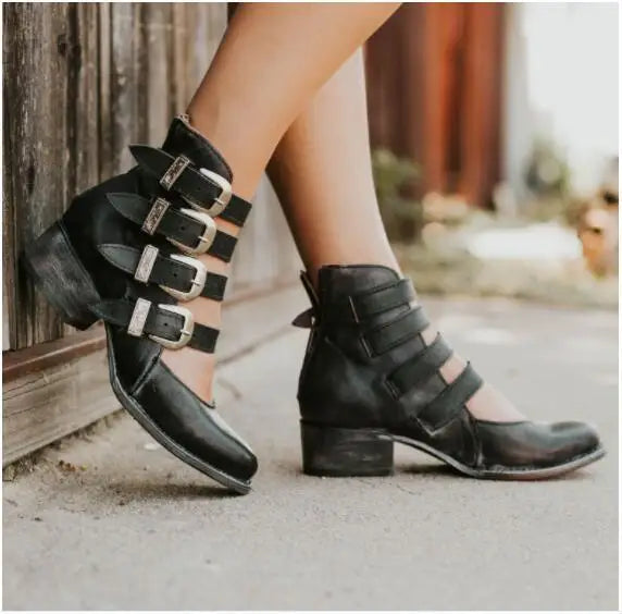 Jana - Vintage-Absatzschuhe mit Schnalle