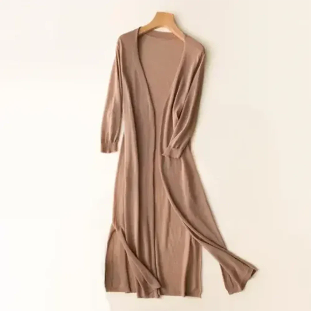 Inezimen | Damen Lange Moderne Strickjacke | Leichte