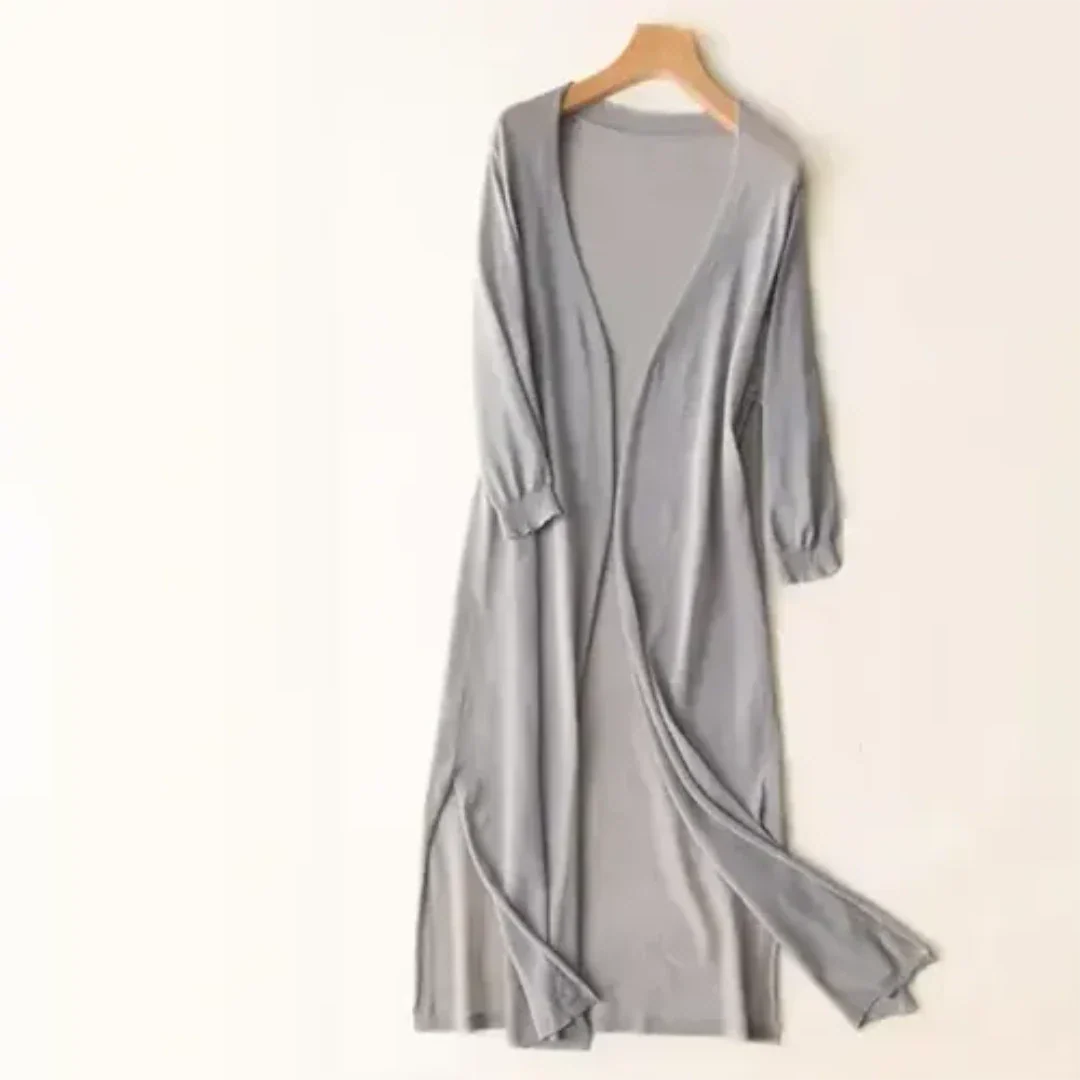 Inezimen | Damen Lange Moderne Strickjacke | Leichte