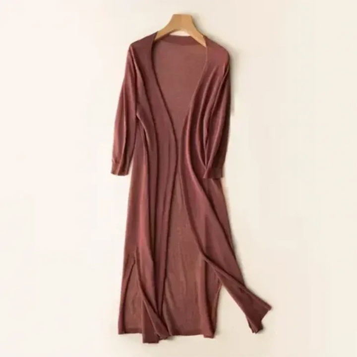 Inezimen | Damen Lange Moderne Strickjacke | Leichte