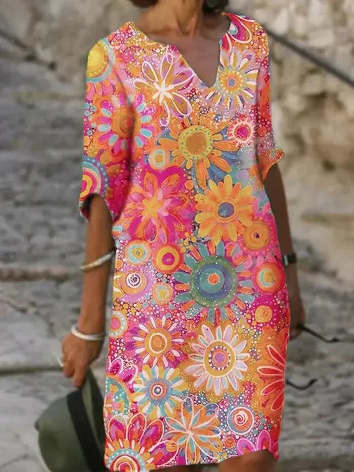 Yelina - Florales Strahlendes Kleid
