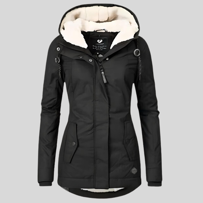Beate - Wasserdichte Lange Jacke mit Kapuze und Futter