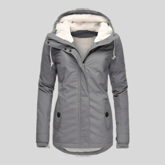 Beate - Wasserdichte Lange Jacke mit Kapuze und Futter