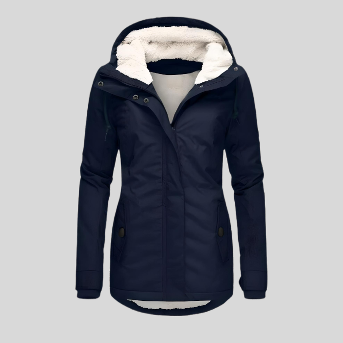 Beate - Wasserdichte Lange Jacke mit Kapuze und Futter