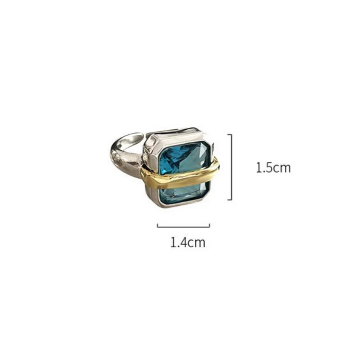 Blauer Zirkon Silberring