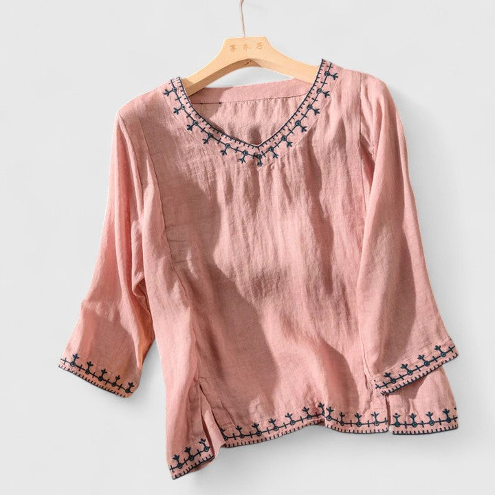 Taysia | Elegante V-Ausschnitt Bluse