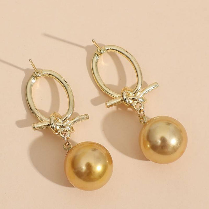 Goldene Perlen-Hoops Ohrringe