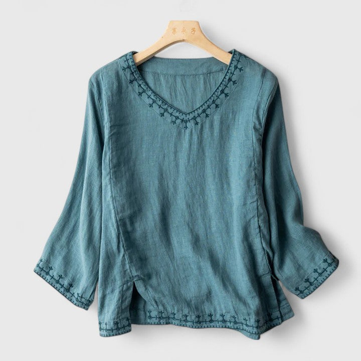 Taysia | Elegante V-Ausschnitt Bluse