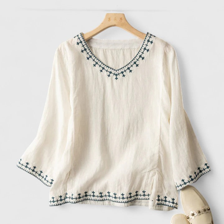 Taysia | Elegante V-Ausschnitt Bluse