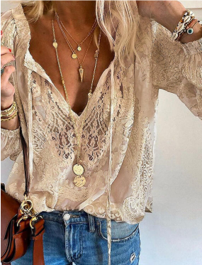 Alessian | Damen Bluse Boho | Weinlese