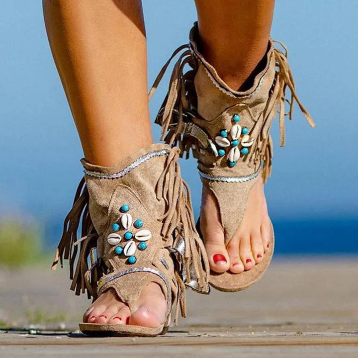 Hera - Fransen Boho Sandalen