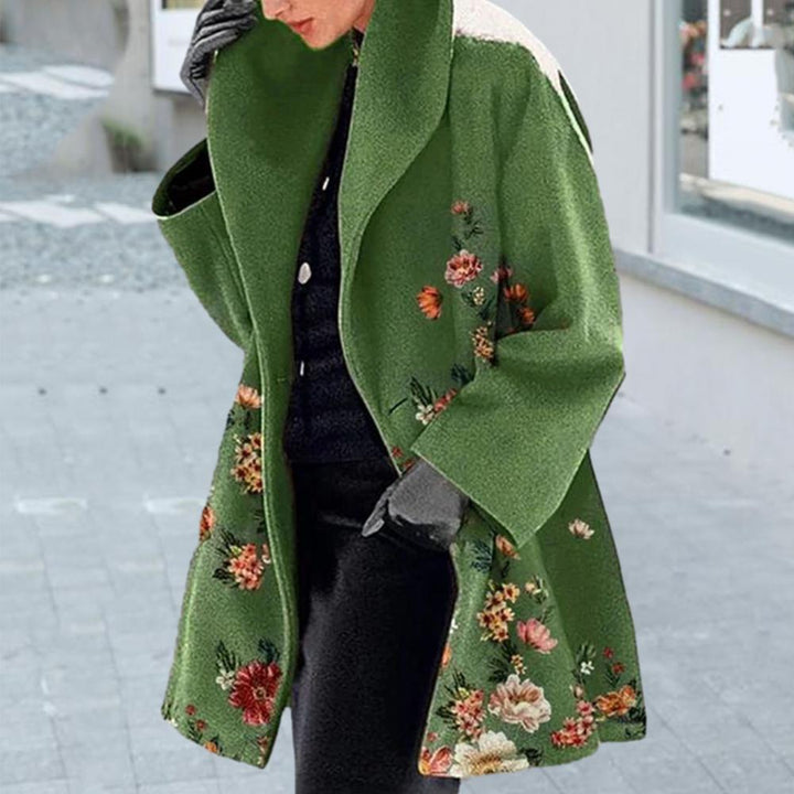 Damen Lange Winter Bedruckter Mantel | Warme
