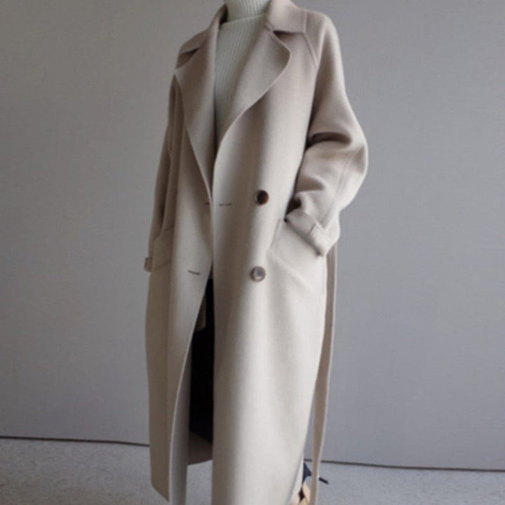 Nadjain | Damen Warme Trench Mantel | Langarm