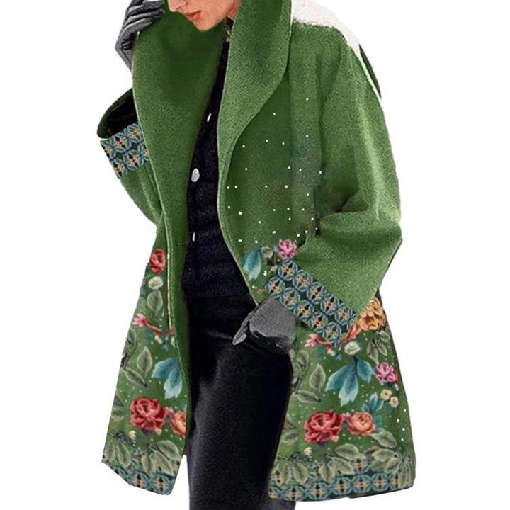 Damen Lange Winter Bedruckter Mantel | Warme