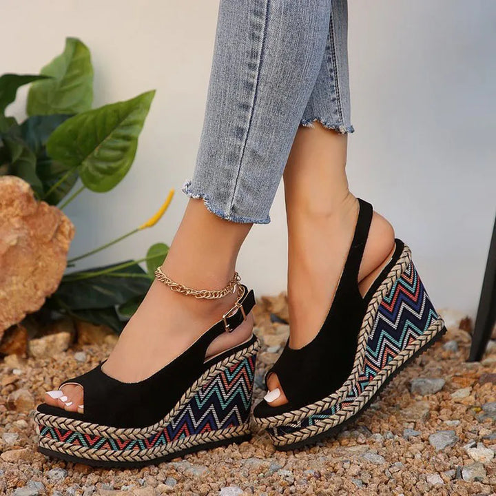 Zelina - Boho Wedge Sandalen