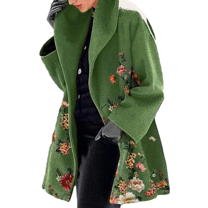 Damen Lange Winter Bedruckter Mantel | Warme