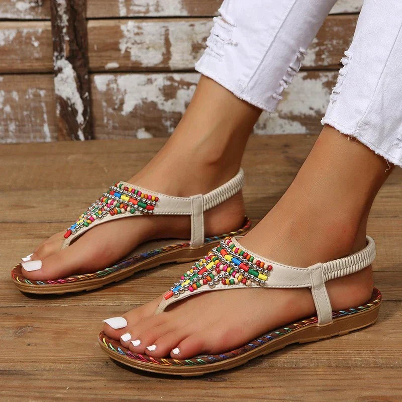 Miraya - Handgefertigte Perlen-Sandalen