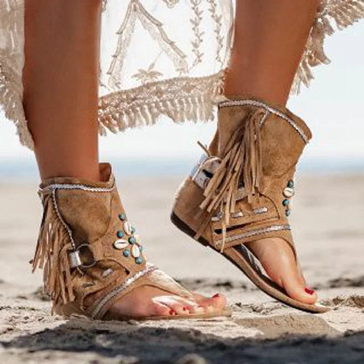 Hera - Fransen Boho Sandalen