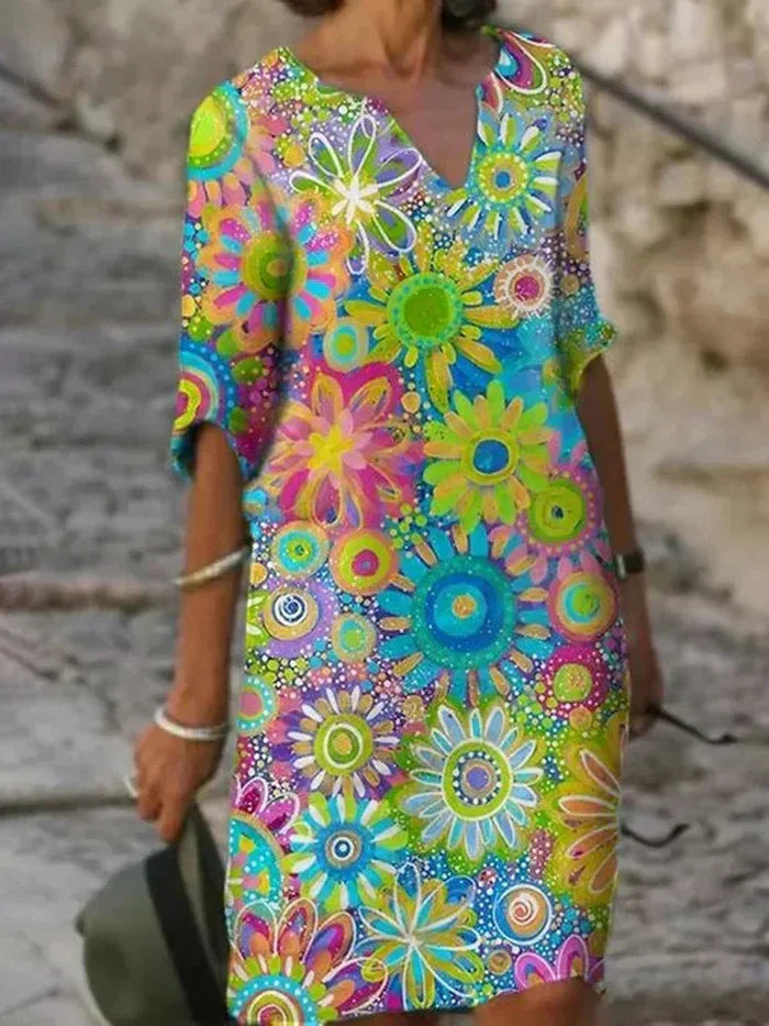 Yelina - Florales Strahlendes Kleid