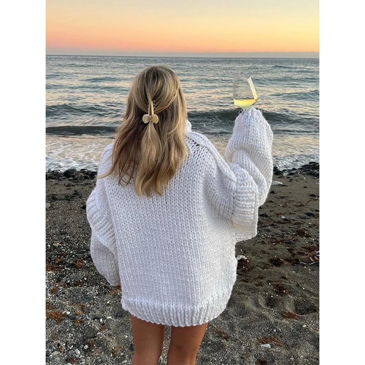 Erenabaji | Damen Übergroße Strick Pullover | Warme