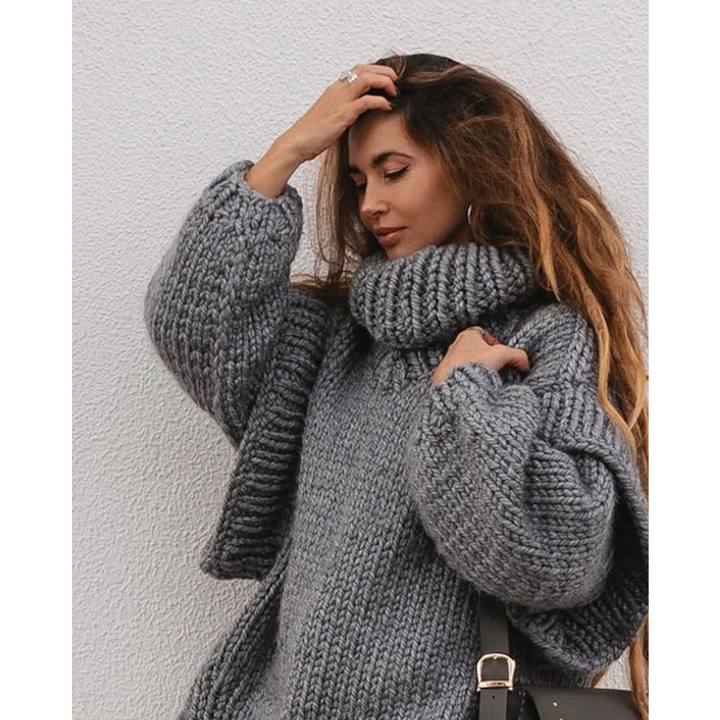 Erenabaji | Damen Übergroße Strick Pullover | Warme